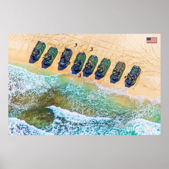 BEACH ARMOR - Amphibious Fordon Poster (Framsidan)
