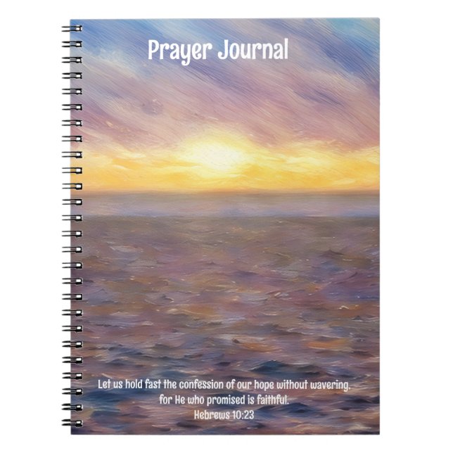 Beach Art Ocean Art Bible Verse Prayer Journal Anteckningsbok (Framsidan)