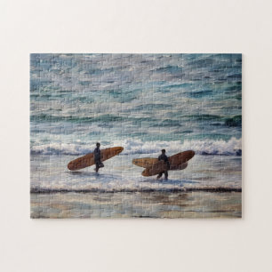 Beach Art Surfa Surfer Ocean Puzzle Pussel