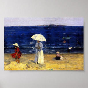 Beach at Dinard , Clarence Gagnon Poster