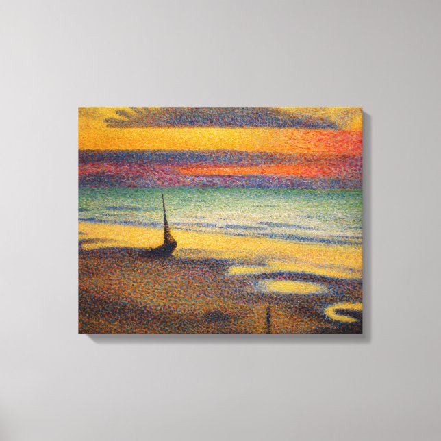 Beach at Heist av Georges Lemmen 1891 Canvastryck (Framsida)