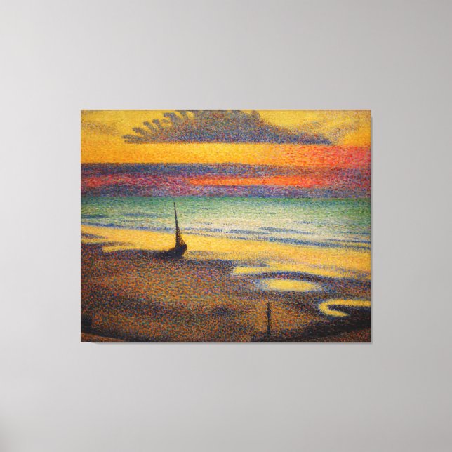 Beach at Heist av Georges Lemmen 1891 Canvastryck (Framsida)