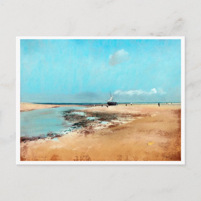 Beach at Low Tide (Mouth of the River), Edgar Dega Vykort (Framsida)