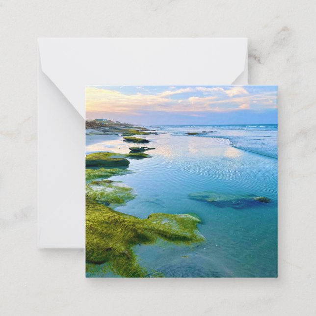 Beach at lowtide mini notecard set anteckningskort (Framsida)