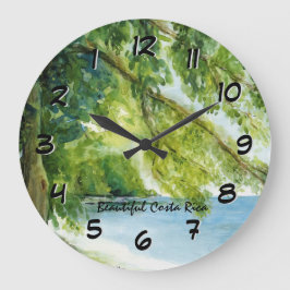 Beach at Manuel Antonio Backward Clock Stor Klocka