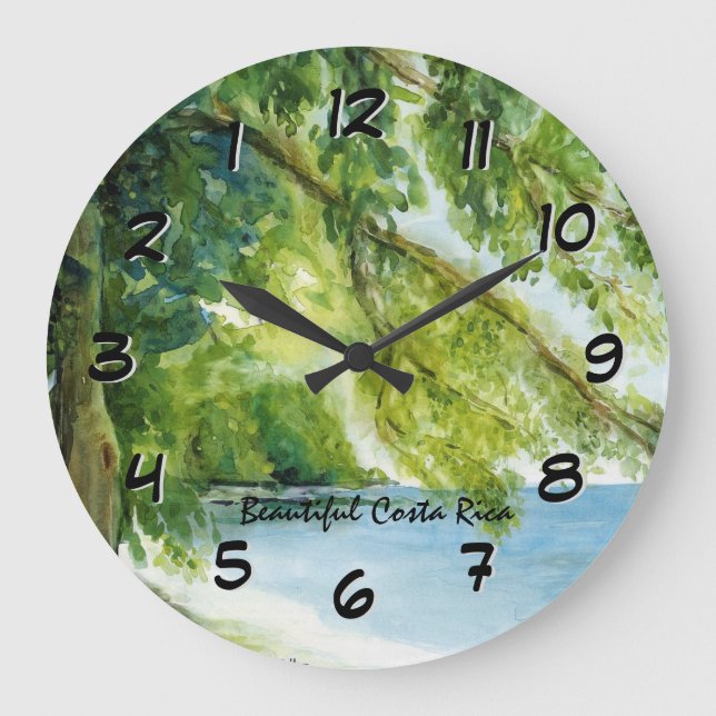 Beach at Manuel Antonio Backward Clock Stor Klocka (Framsida)