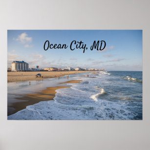 Beach at Ocean City, Maryland Poster