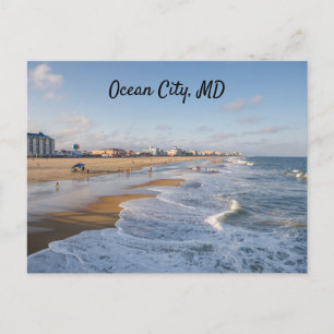 Beach at Ocean City, Maryland Vykort