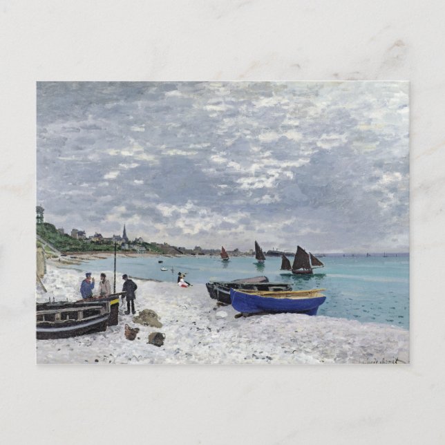 Beach at Sainte-Adresse - Claude Monet Vykort (Framsida)