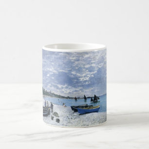 Beach at Sainte -Adresse ,Monet Kaffemugg
