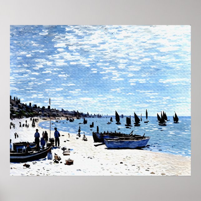 Beach at Sainte-Adresse Poster (Framsidan)