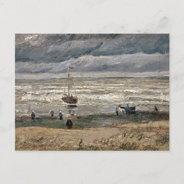 Beach at Scheveningen in Stormy Weather-Van Gogh Vykort (Framsida)