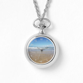 Beach at Soulac Sur Mer Frankrike Necklace Watch Armbandsur