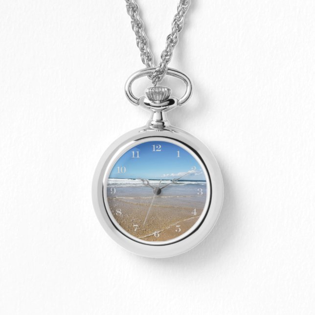 Beach at Soulac Sur Mer Frankrike Necklace Watch Armbandsur (Framsida)