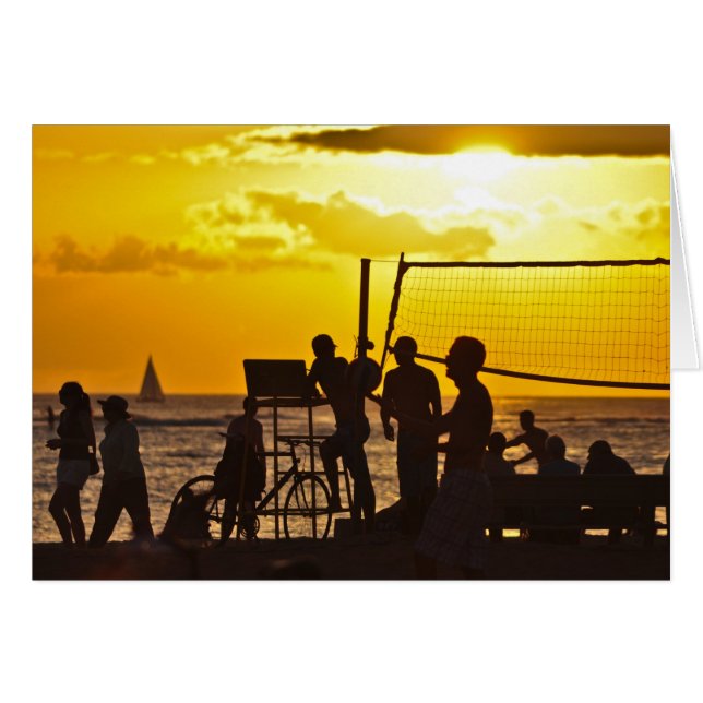 Beach at Sunset Hälsningskort (Framsidan Horizontal)