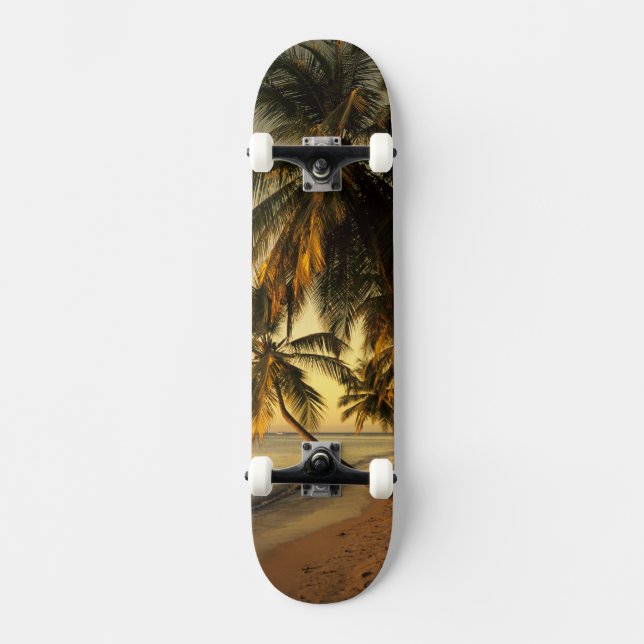 Beach at sunset, Trinidad Skateboard Bräda 21,5 Cm (Framsida)