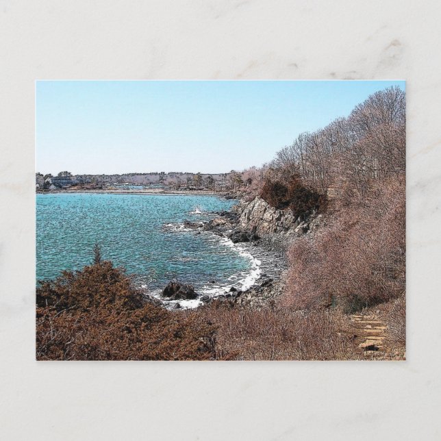 Beach at York Harbour, Maine - vykort (Framsida)