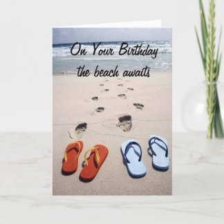 "BEACH AWAY" PÅ "DIN BIRTHDAY" KORT