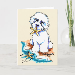 Beach Babe Bichon Frise Kort