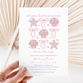 Beach Babe Coastal Girl Baby Shower Inbjudningar