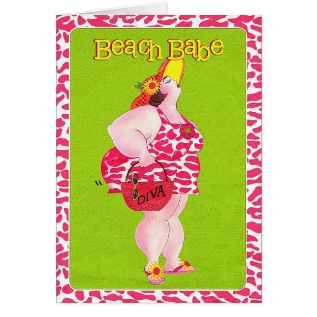 Beach Babe Hälsningskort (Framsidan)