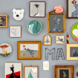 Beach Babe in White Flowers Mode Illustration Fototryck