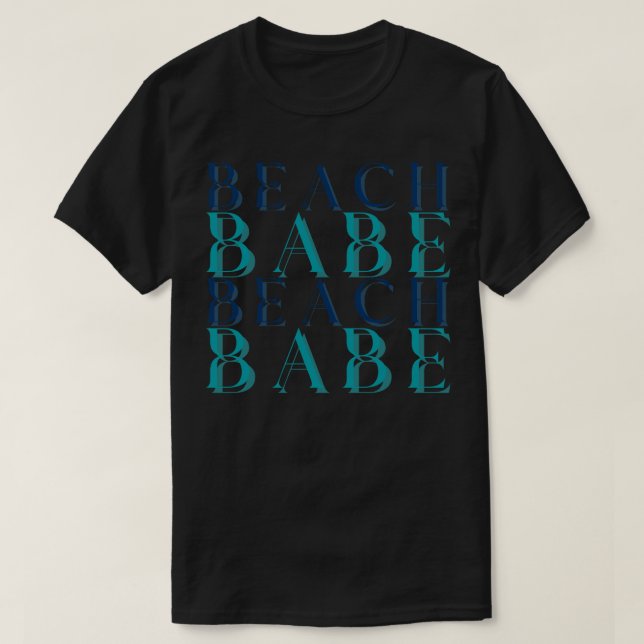 Beach Babe Roligt Seach Sand Surfa Design 1 T Shirt (Design framsida)