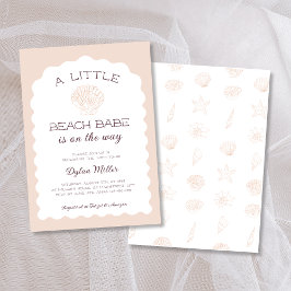 Beach Babe Seashell Girl Baby Shower Inbjudningar