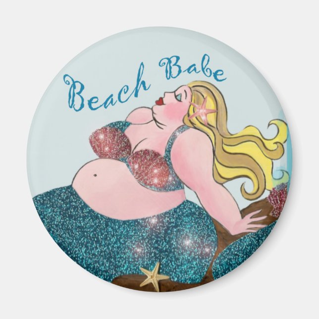 Beach Babe Sjöjungfru magnets Magnet (Framsidan)