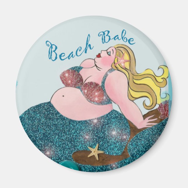 Beach Babe Sjöjungfru magnets Magnet (Framsidan)