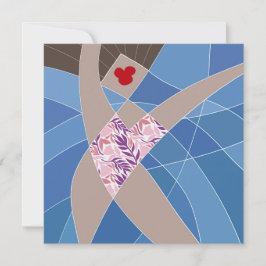 Beach Babe Swimdress Model Mode Illustration Kort