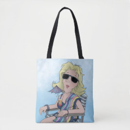 Beach Babe Tote Bag Tygkasse