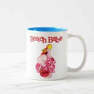 "Beach Babe" Två-Tonad Mugg