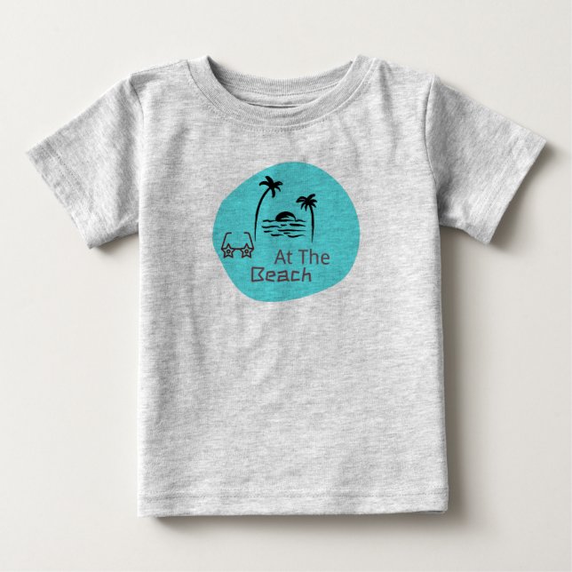 Beach Baby Grå  T Shirt (Framsida)