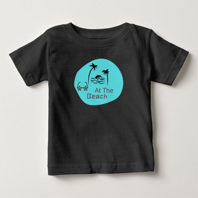 Beach Baby Grå  T Shirt (Framsida)