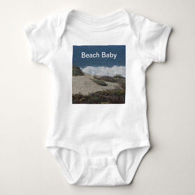 Beach Baby Kalifornien Kustlandskap Sand Ocean T Shirt (Framsida)
