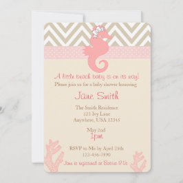 Beach Baby Seahorse Baby Shower-inbjudan Inbjudningar