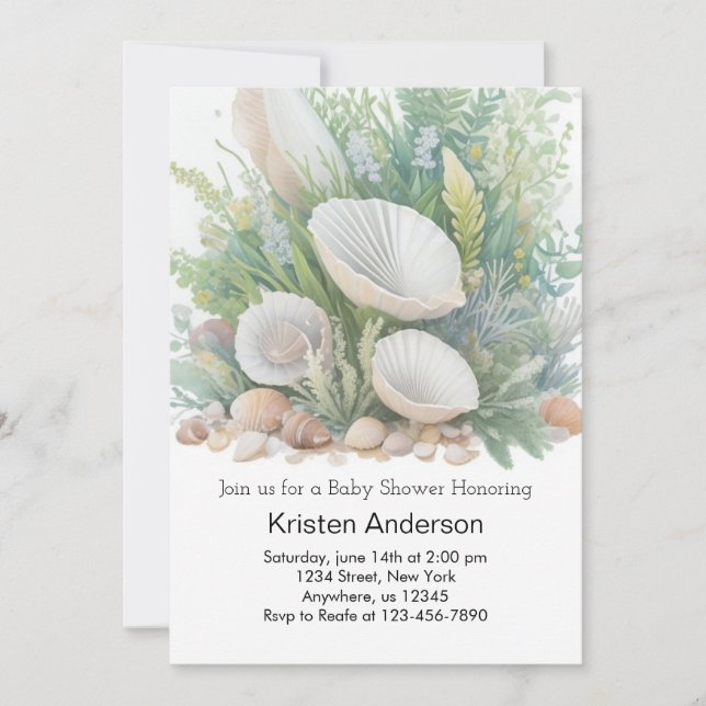 Beach Baby Shower by Ocean Inbjudningar (Framsida)