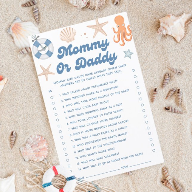 Beach Baby Shower gissar vem Mamma eller pappa Gam (Skapare uppladdad)