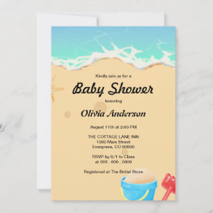 Beach Baby Shower Inbjudningar