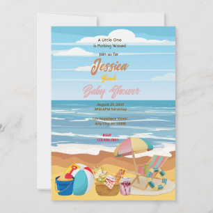 Beach Baby Shower Inbjudningar