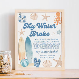 Beach Baby Shower My Vatten Fattig Game Poster