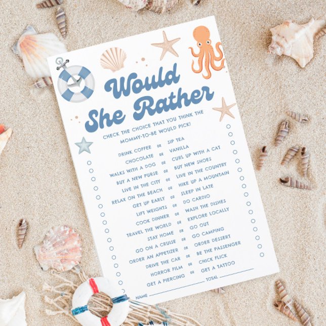 Beach Baby Shower, skulle hon hellre spela? (Skapare uppladdad)