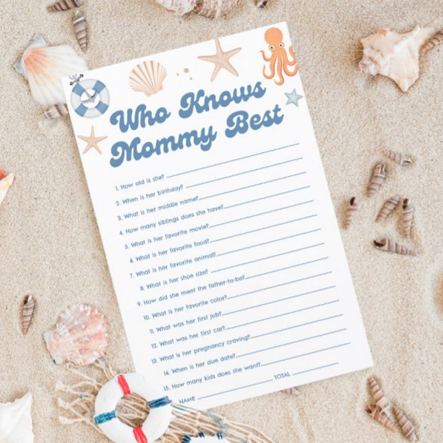 Beach Baby Shower som känner Mammans bästa spel (Skapare uppladdad)