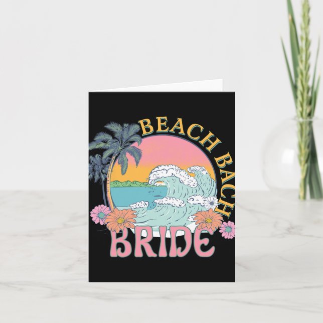 Beach Bach Bride Bridesmaid Retro Summer Bachelore Kort (Framsida)