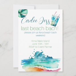 Beach Bach Party-inbjudan Inbjudningar
