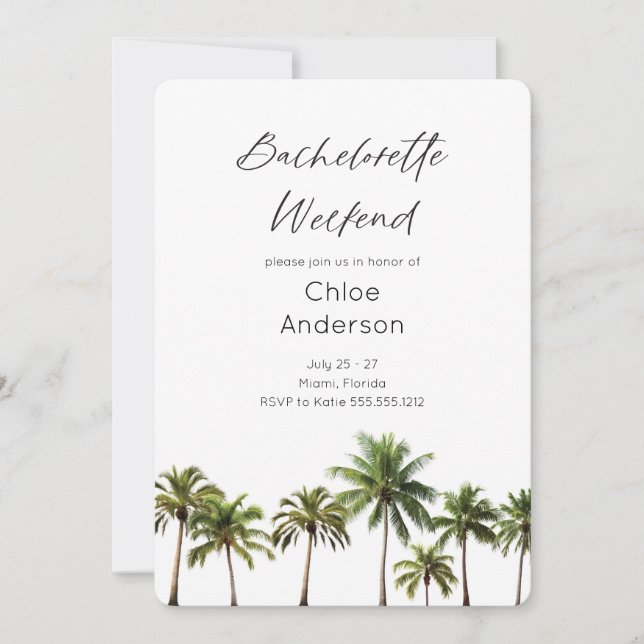 Beach Bachelorette Helg Bachelorette-inbjudan Inbjudningar (Framsida)