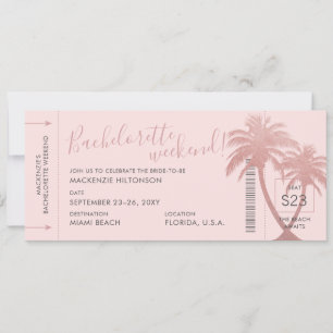 Beach Bachelorette Helg Boarding Pass Biljett