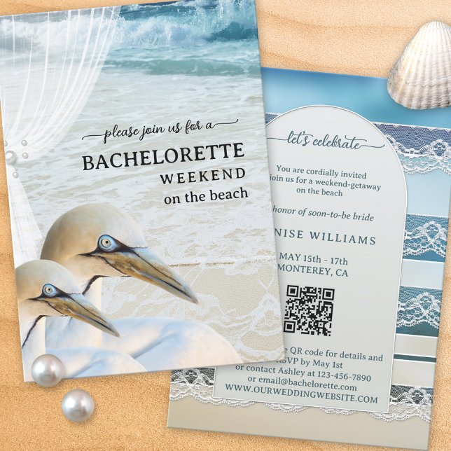 Beach Bachelorette Helg Getaway-inbjudan Inbjudningar (Skapare uppladdad)