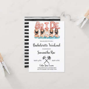 Beach Bachelorette Helg inbjudan Poolside Bac